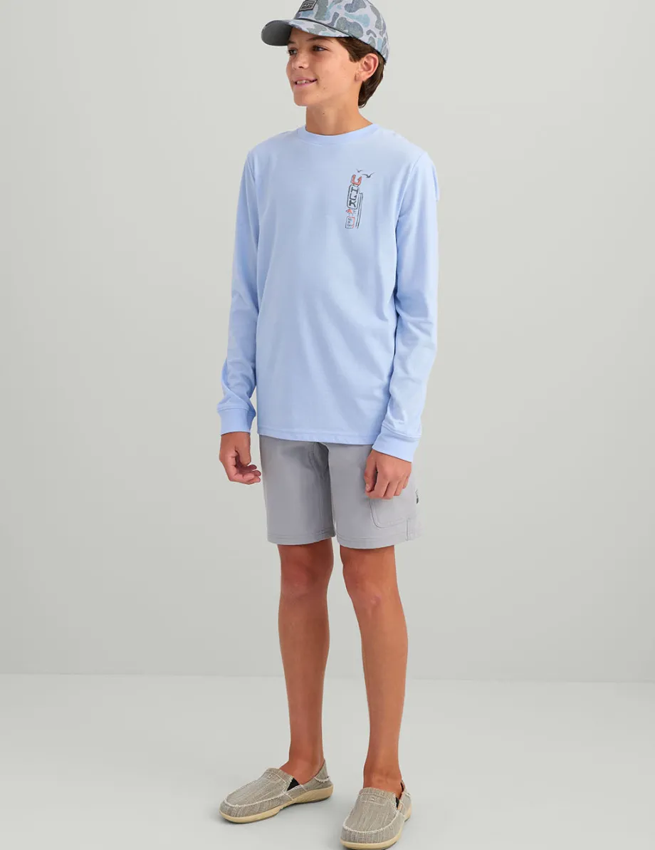 Huk Gear T-Shirts-Kids Huk Truck Long Sleeve Tee Windsurfer