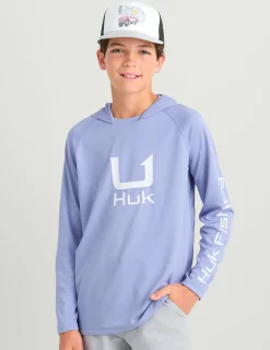 Huk Gear Performance Tops-Kids Icon Performance Hoodie Lightning Sky