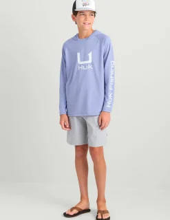 Huk Gear Performance Tops-Kids Icon Performance Hoodie Lightning Sky