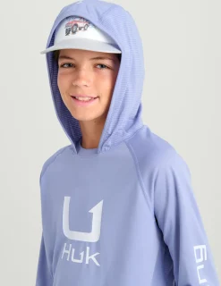 Huk Gear Performance Tops-Kids Icon Performance Hoodie Lightning Sky
