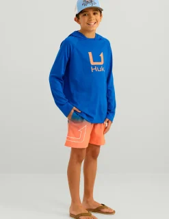 Huk Gear Performance Tops-Kids Icon Performance Hoodie Ocean Blue