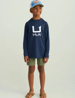 Huk Gear Performance Tops-Kids Icon Performance Hoodie Naval Academy