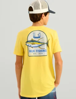Huk Gear T-Shirts-Kids KC Badge Series Tee Yellowfin