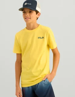 Huk Gear T-Shirts-Kids KC Badge Series Tee Yellowfin