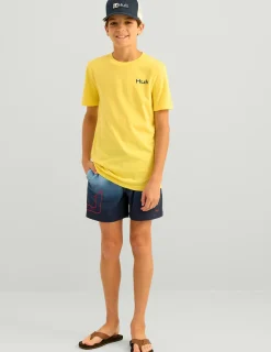 Huk Gear T-Shirts-Kids KC Badge Series Tee Yellowfin