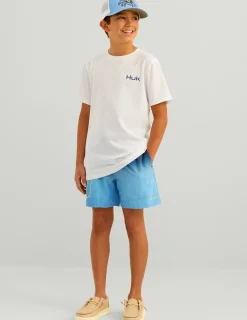 Huk Gear T-Shirts-Kids KC Badge Series Tee White