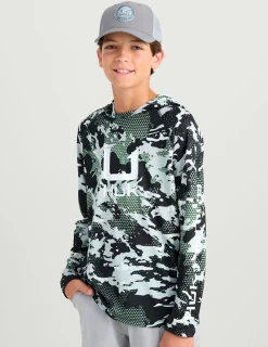 Huk Gear Performance Tops-Kids KC Icon Performance Hoodie KC Black Grazier 2