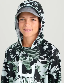 Huk Gear Performance Tops-Kids KC Icon Performance Hoodie KC Black Grazier 2