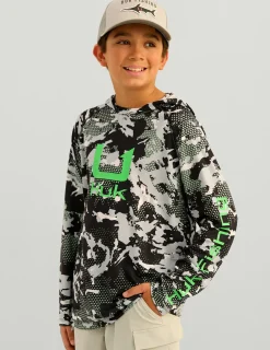 Huk Gear Performance Tops-Kids KC Icon Performance Hoodie KC Black Grazier