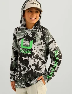 Huk Gear Performance Tops-Kids KC Icon Performance Hoodie KC Black Grazier