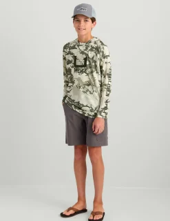 Huk Gear Performance Tops-Kids KC Icon Performance Hoodie KC Moss Grazier