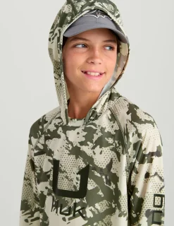 Huk Gear Performance Tops-Kids KC Icon Performance Hoodie KC Moss Grazier