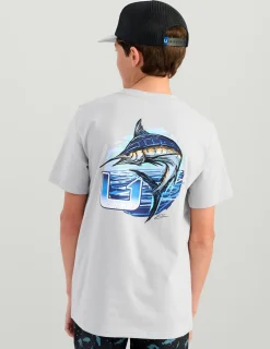 Huk Gear T-Shirts-Kids KC Marlin Tee Harbor Mist