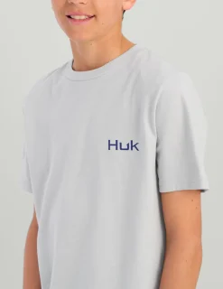 Huk Gear T-Shirts-Kids KC Marlin Tee Harbor Mist