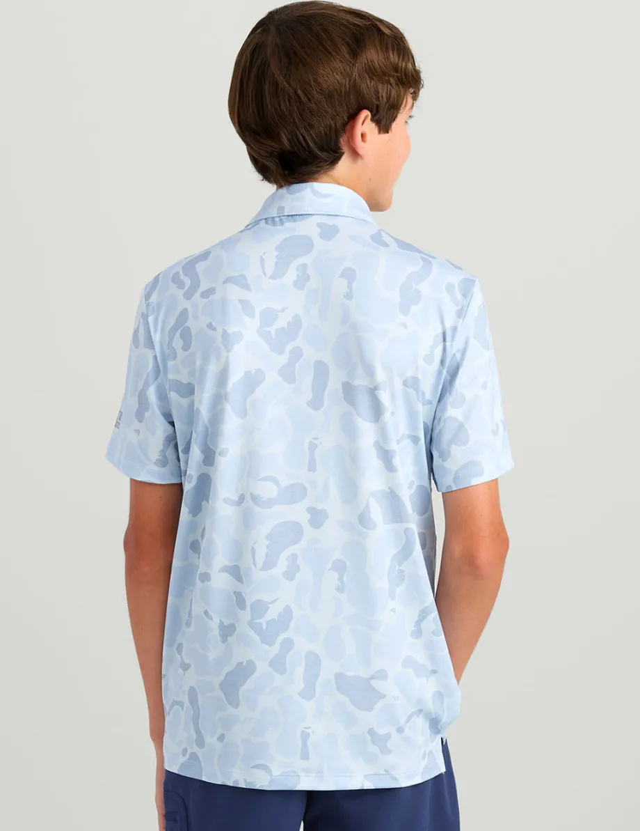 Huk Gear Polos|Performance Tops-Kids KC Pursuit Performance Polo KC Sky Camo