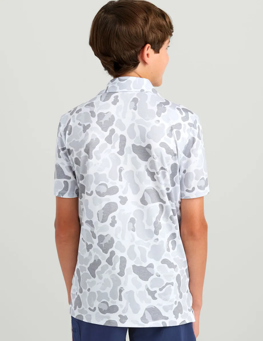 Huk Gear Polos|Performance Tops-Kids KC Pursuit Performance Polo KC White Camo
