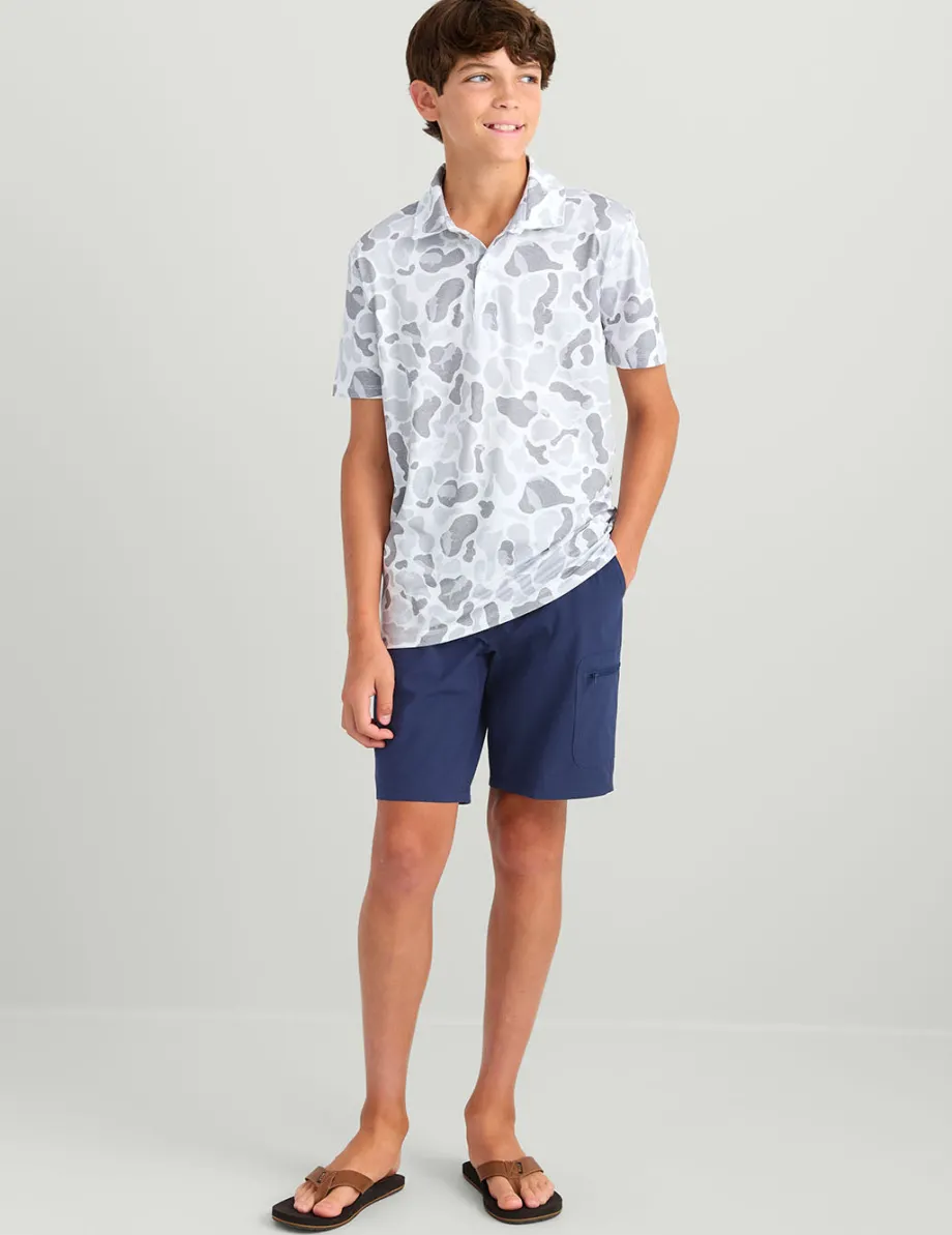 Huk Gear Polos|Performance Tops-Kids KC Pursuit Performance Polo KC White Camo