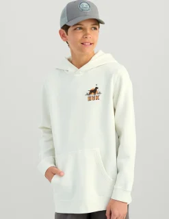 Huk Gear Hoodies & Pullovers-Kids Lab Patch Cotton Fleece Hoodie Egret