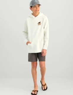 Huk Gear Hoodies & Pullovers-Kids Lab Patch Cotton Fleece Hoodie Egret