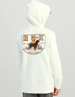 Huk Gear Hoodies & Pullovers-Kids Lab Patch Cotton Fleece Hoodie Egret
