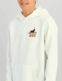 Huk Gear Hoodies & Pullovers-Kids Lab Patch Cotton Fleece Hoodie Egret