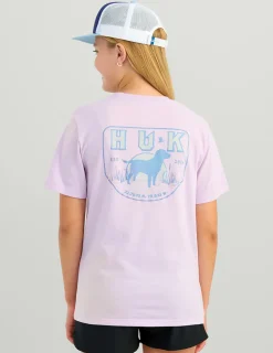 Huk Gear T-Shirts-Kids Lab Patch Tee Orchid Bloom