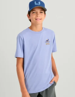 Huk Gear T-Shirts-Kids Lab Patch Tee Lightning Sky