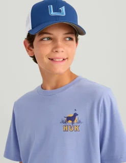 Huk Gear T-Shirts-Kids Lab Patch Tee Lightning Sky