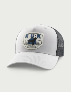 Huk Gear Hats-Kids Lab Patch Trucker Hat Harbor Mist