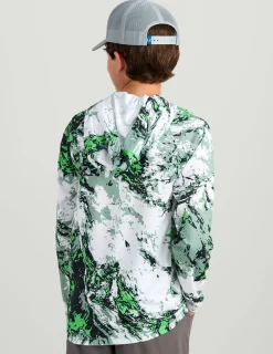 Huk Gear Performance Tops-Kids Mossy Oak Pursuit Performance Hoodie Mossy Oak Fog Green