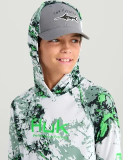 Huk Gear Performance Tops-Kids Mossy Oak Pursuit Performance Hoodie Mossy Oak Fog Green