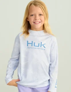 Huk Gear Performance Tops-Kids Mossy Oak Pursuit Performance Crew Mossy Oak Stormwater Bonefish