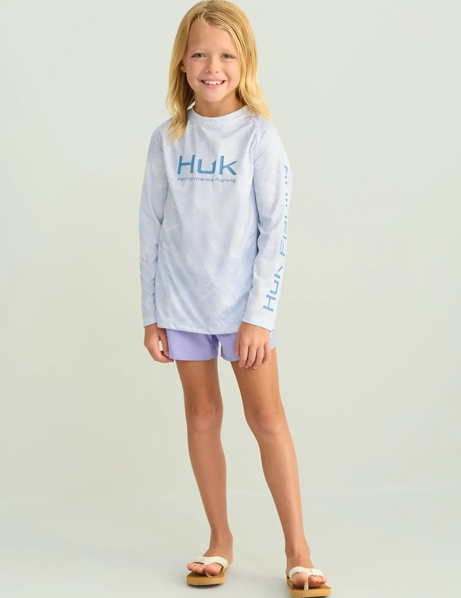 Huk Gear Performance Tops-Kids Mossy Oak Pursuit Performance Crew Mossy Oak Stormwater Bonefish