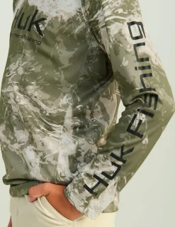 Huk Gear Performance Tops-Kids Mossy Oak Pursuit Performance Crew Mossy Oak Stormwater Freshwater