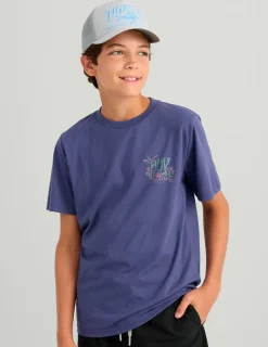Huk Gear T-Shirts-Kids Night Sword Tee Skipper Blue