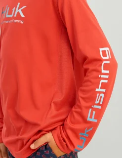Huk Gear Performance Tops-Kids Pursuit Performance Crew Channel Marker