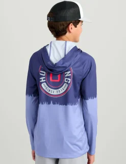 Huk Gear Performance Tops-Kids Pursuit Performance Graphic Hoodie Skipper Blue