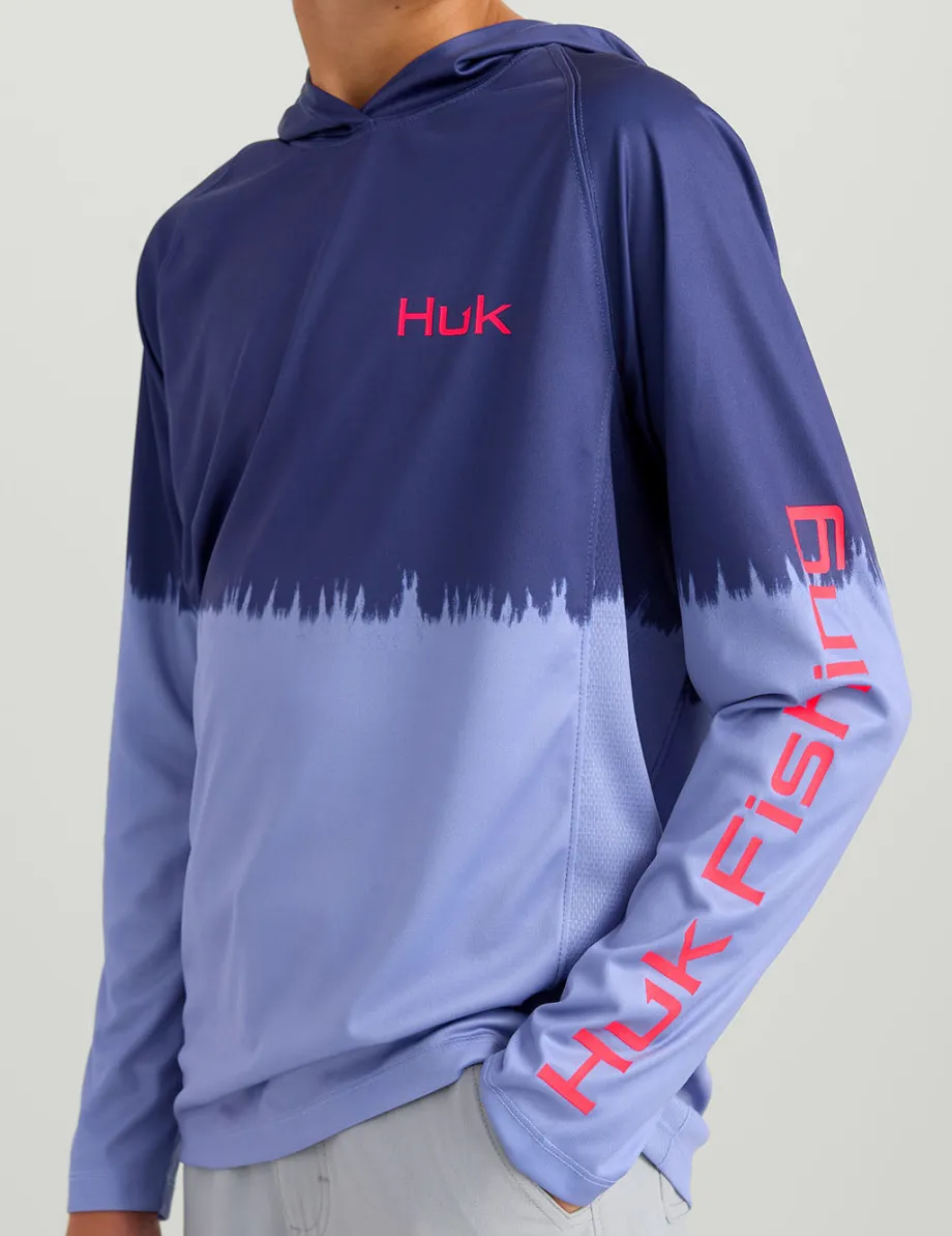 Huk Gear Performance Tops-Kids Pursuit Performance Graphic Hoodie Skipper Blue