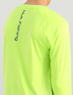 Huk Gear Performance Tops-Kids Pursuit Performance Crew Sharp Green