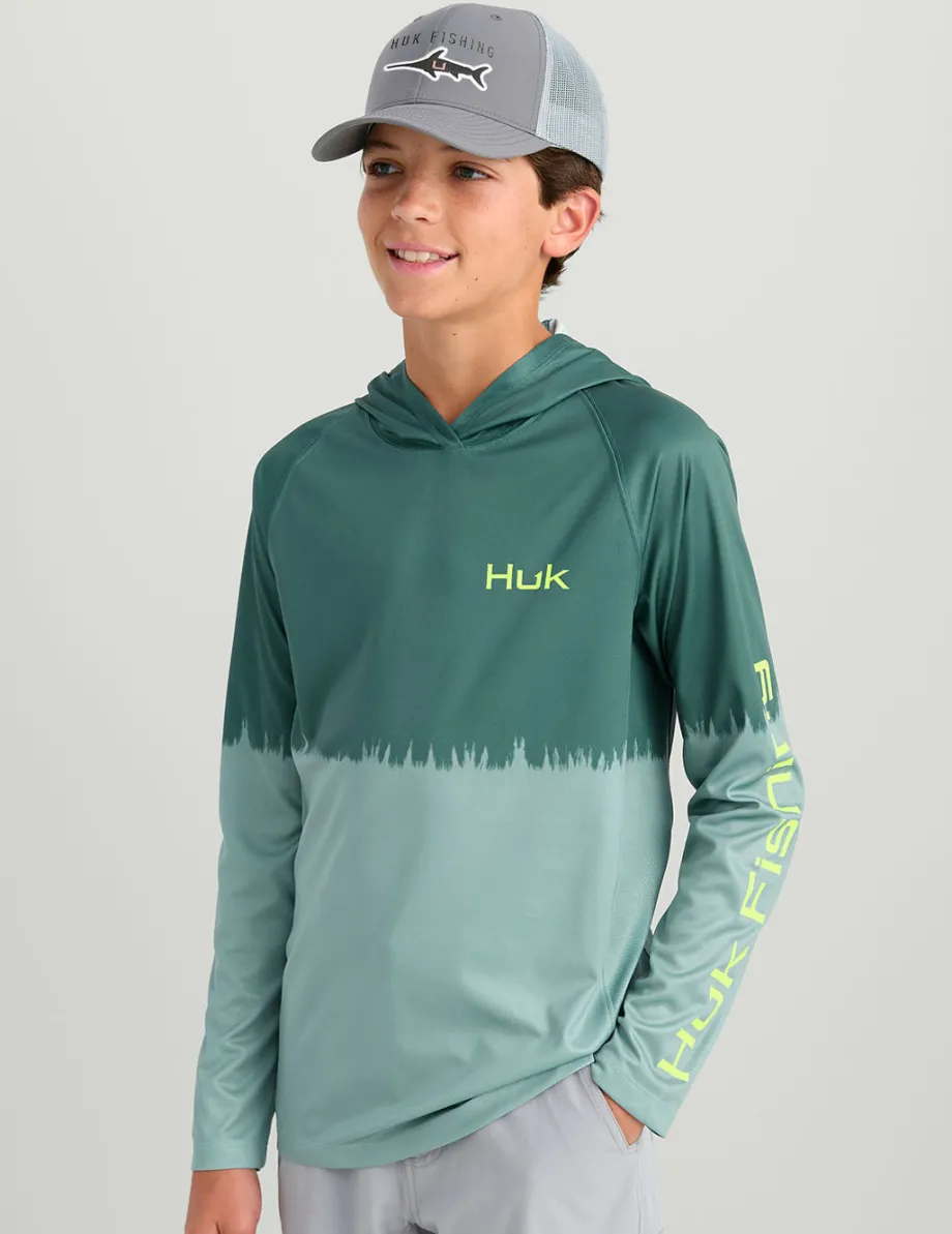 Huk Gear Performance Tops-Kids Pursuit Performance Graphic Hoodie North Atlantic