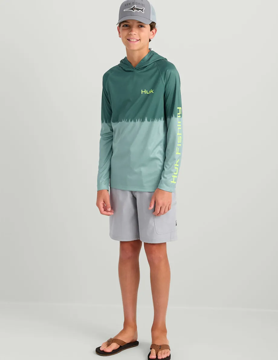 Huk Gear Performance Tops-Kids Pursuit Performance Graphic Hoodie North Atlantic