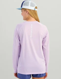 Huk Gear Performance Tops-Kids Pursuit Performance Crew Orchid Bloom