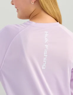 Huk Gear Performance Tops-Kids Pursuit Performance Crew Orchid Bloom