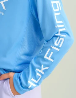 Huk Gear Performance Tops-Kids Pursuit Performance Crew Marolina Blue