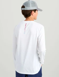 Huk Gear Performance Tops-Kids Pursuit Performance Crew White