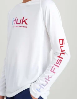 Huk Gear Performance Tops-Kids Pursuit Performance Crew White