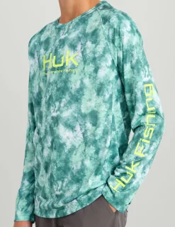 Huk Gear Performance Tops-Kids Pursuit Performance Crew North Atlantic Splish Splash