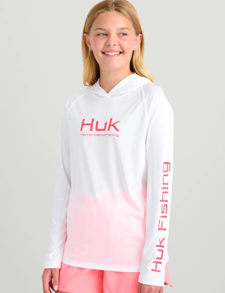 Huk Gear Performance Tops-Kids Pursuit Performance Hoodie White