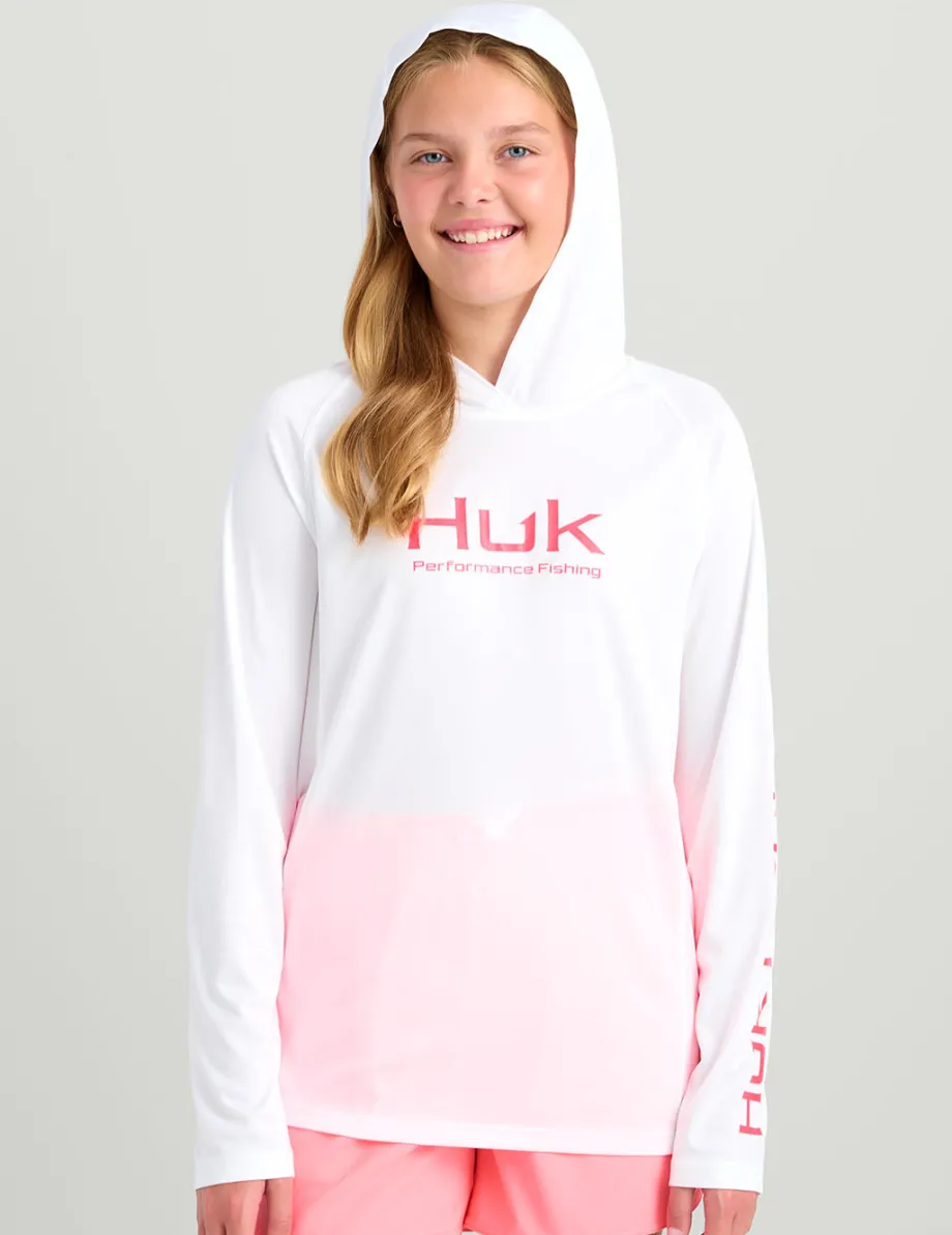 Huk Gear Performance Tops-Kids Pursuit Performance Hoodie White