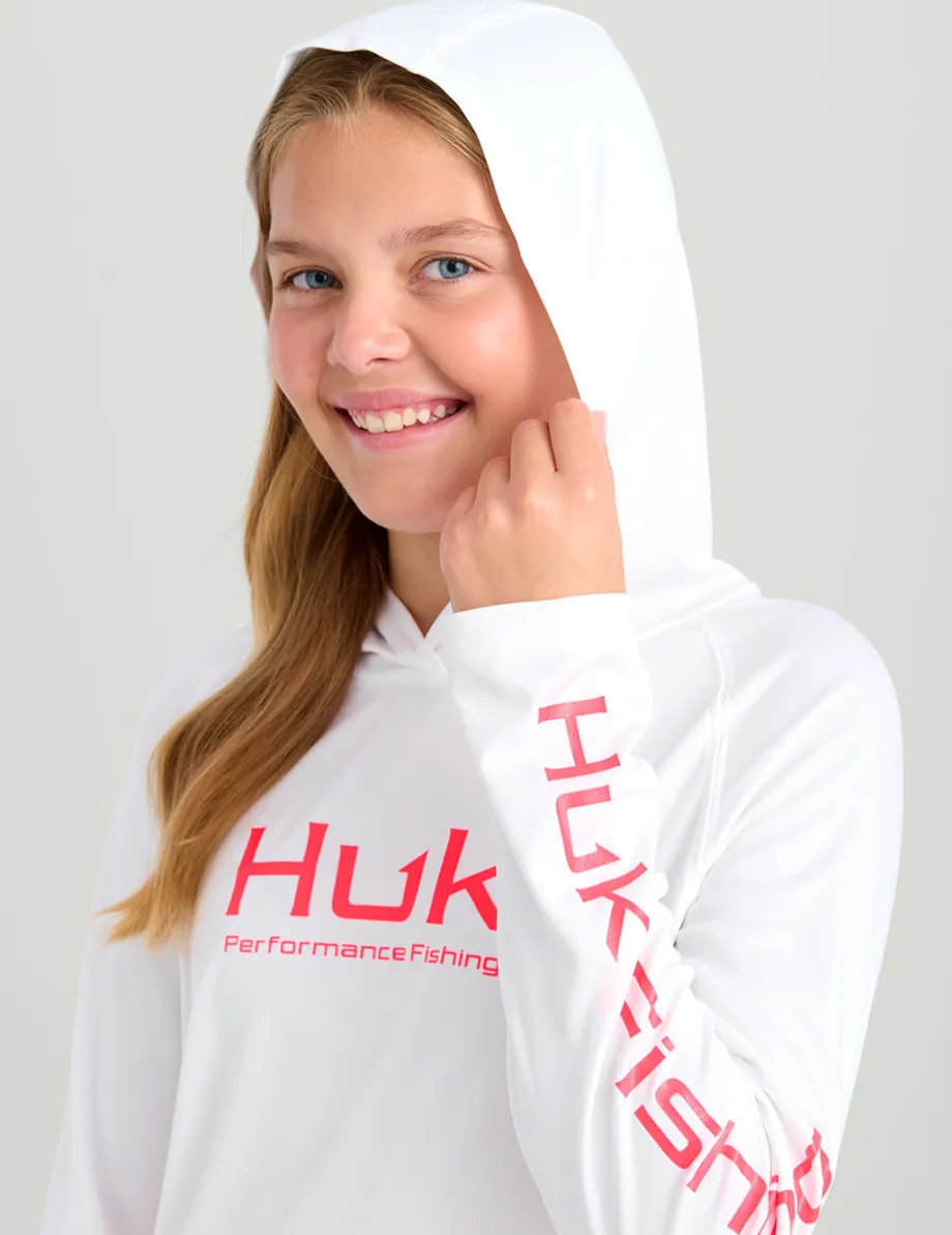 Huk Gear Performance Tops-Kids Pursuit Performance Hoodie White